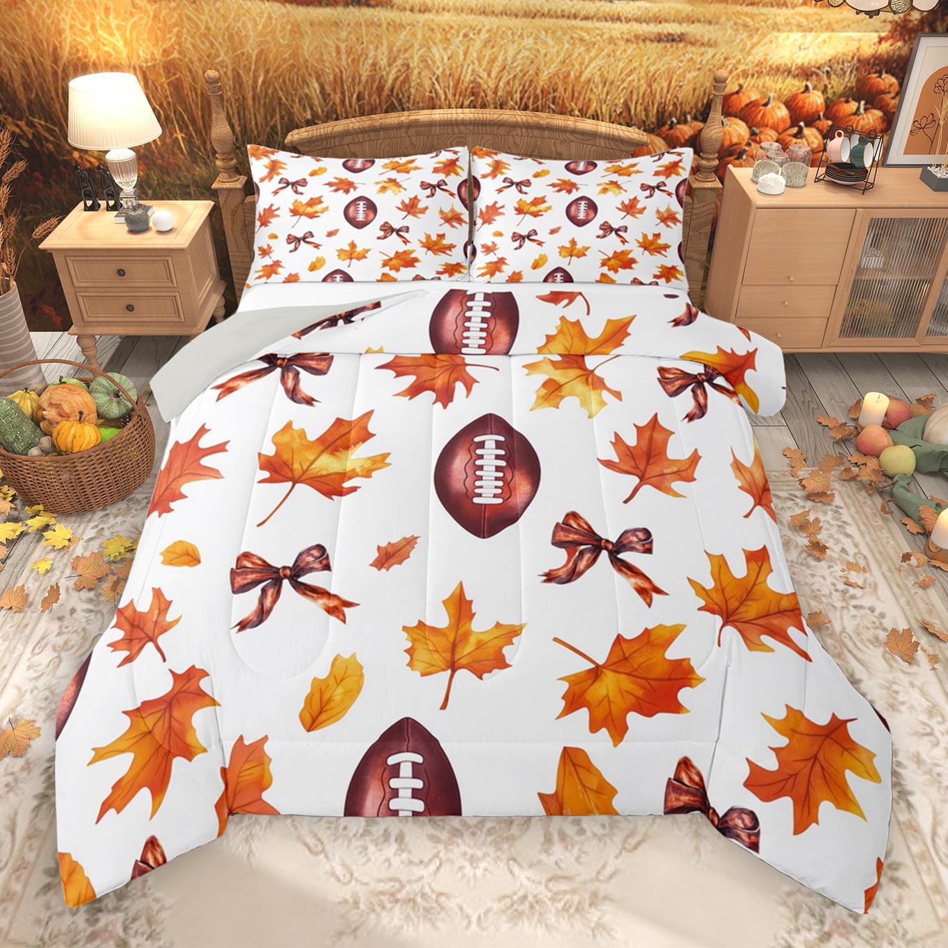 thumbnail video image 2 of Manfei Western Rustic Farmhouse Queen Comforter Set,Country Pumpkin Sunflower Bedding Sets,Hello Fall Bedding Comforter Set For Men Women,Ultra Soft Home Decor Reversible,3pcs, 2 of 9