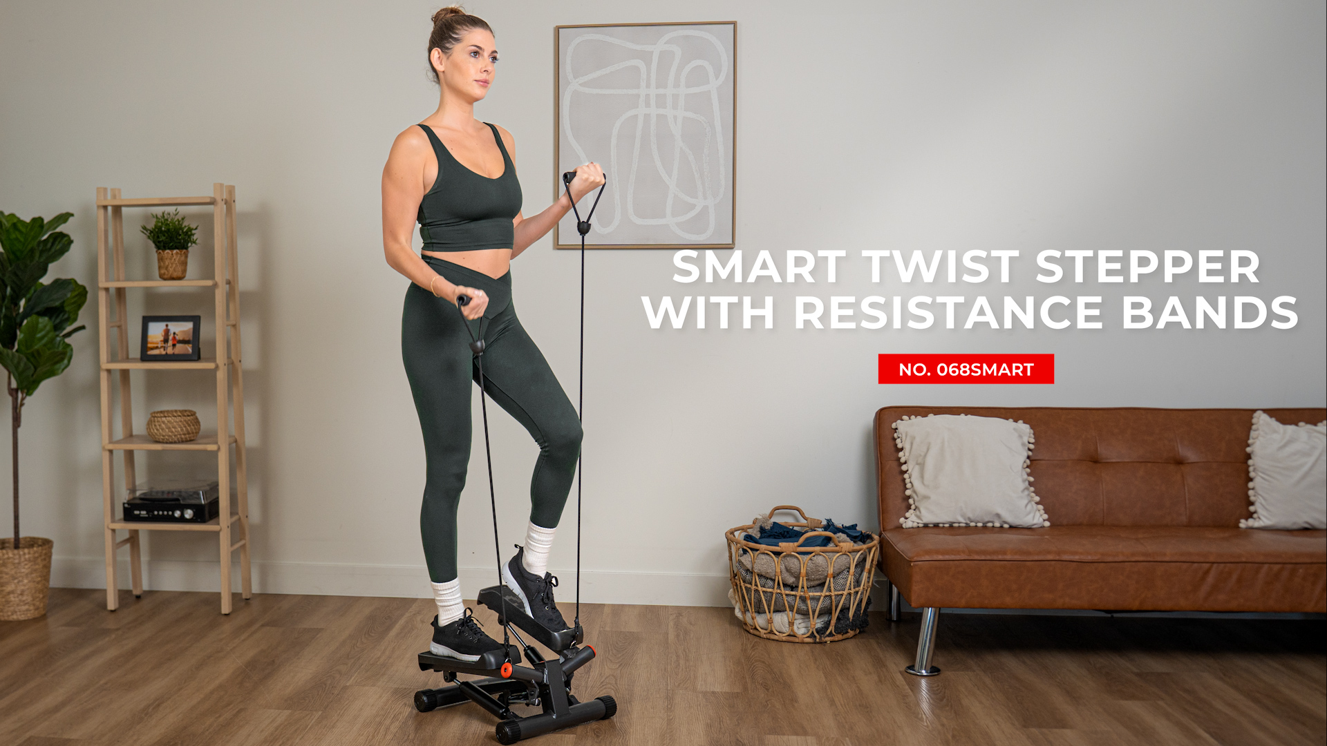Sunny Health & Fitness Smart Twist Stepper with Resistance Bands