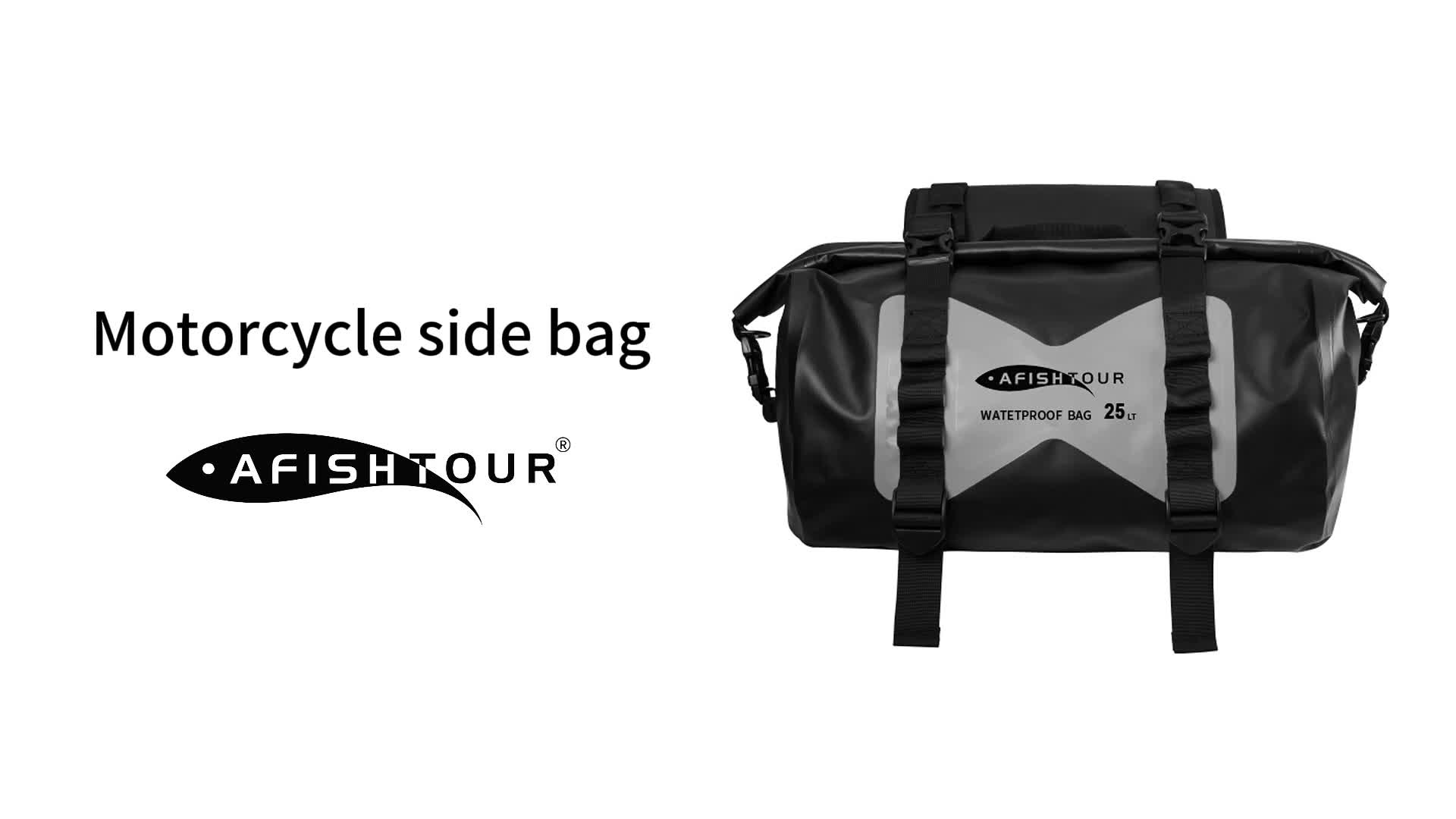 thumbnail video image 2 of AFISHTOUR Motorcycle Saddlebags, 50L Detachable Waterproof Motorcycle Luggage Bag for Scooter, Honda, Suzuki, Yamaha (Grey, 2 Pack), 2 of 8