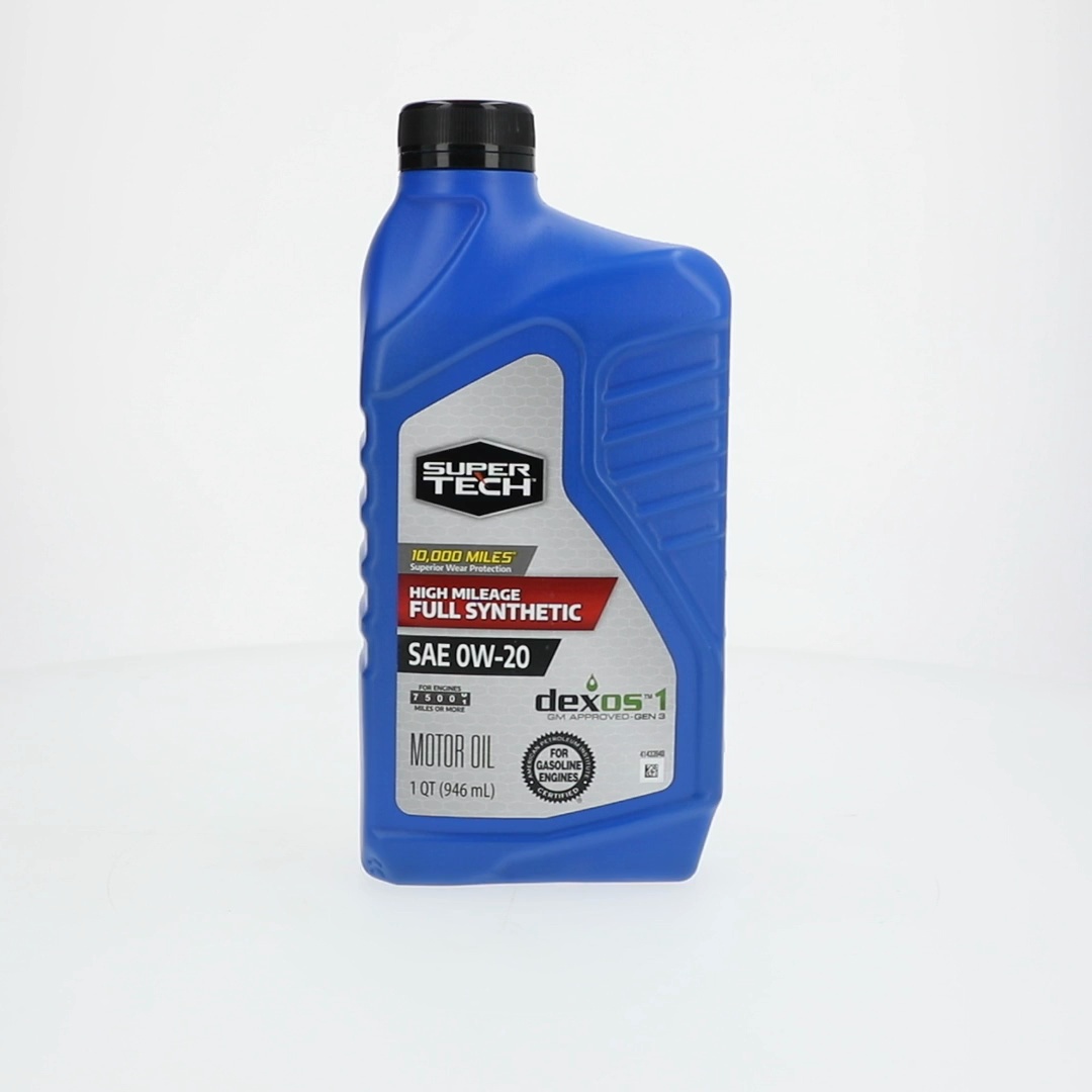 Super Tech High Mileage Full Synthetic SAE 0W-20 Motor Oil 1 Quart