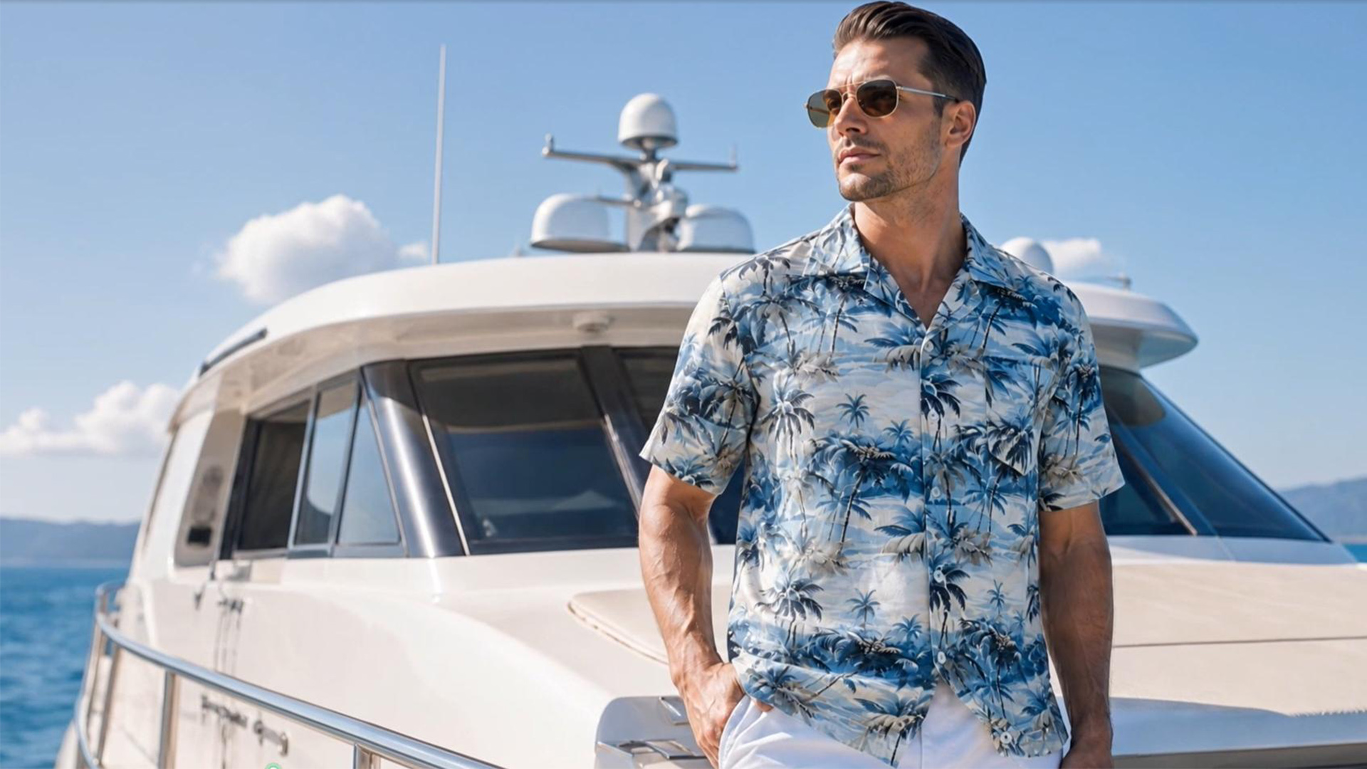thumbnail video image 2 of Hawaiian Shirts for Men Summer Short Sleeve Shirt Beach Vacation Aloha Hawaii Button Down Shirt L, 2 of 10