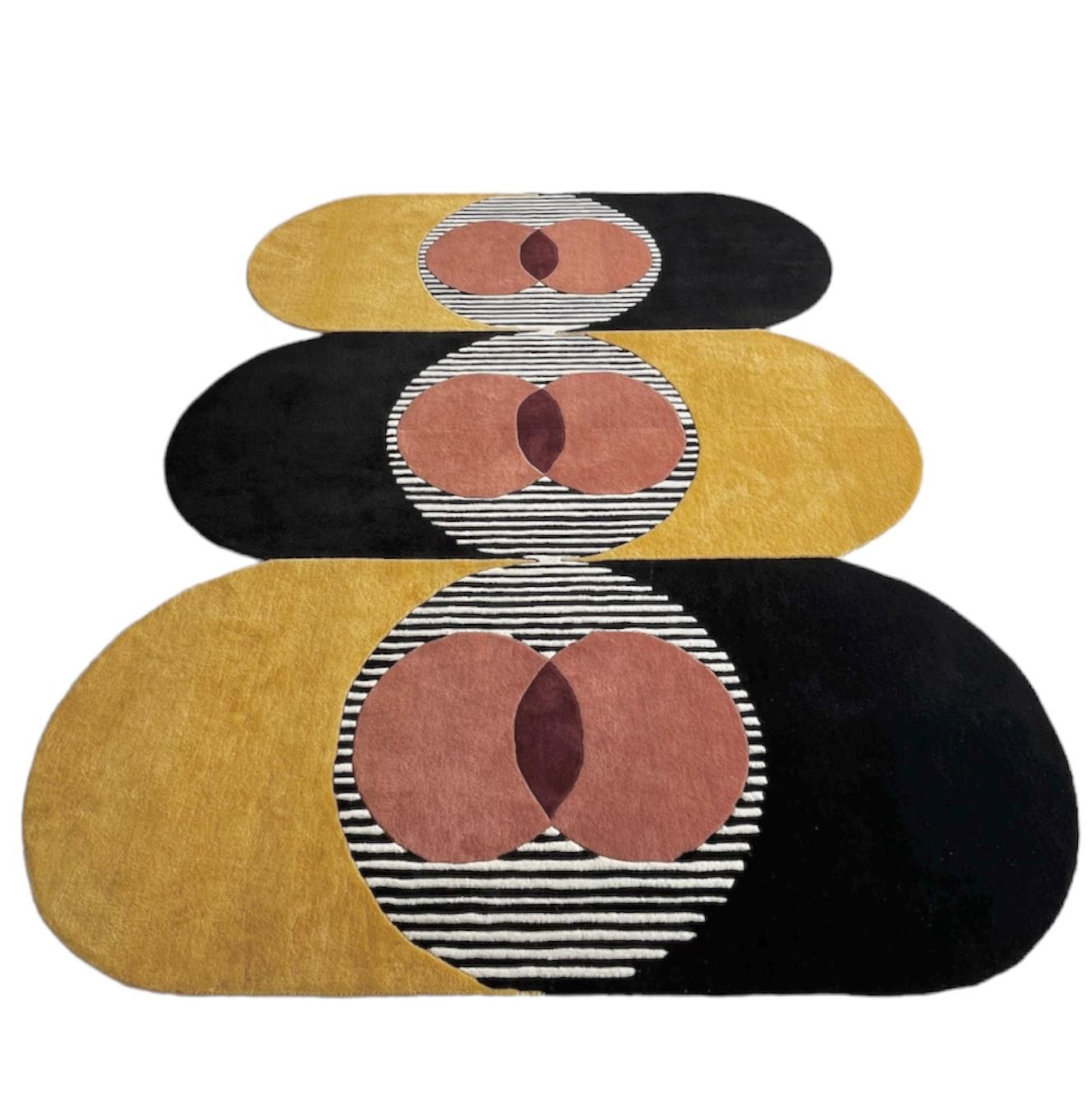thumbnail video image 2 of ARTCORE Geometric Tufted Multicolor Geometric Area Rugs, 8' x 10', Handmade, Wool, Cotton Backing, 2 of 6
