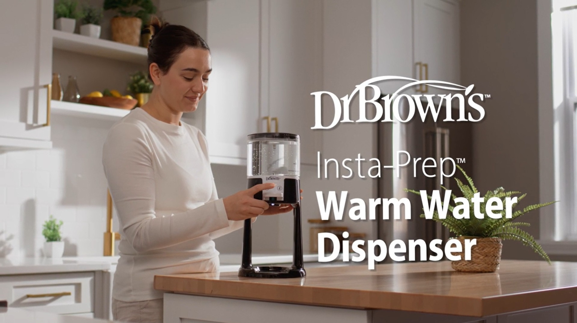 thumbnail video image 3 of Dr. Brown's Insta-Prep Warm Water Dispenser for Fast Formula Prep, 1.5L Glass Tank, Adjustable Temp., 3 of 9