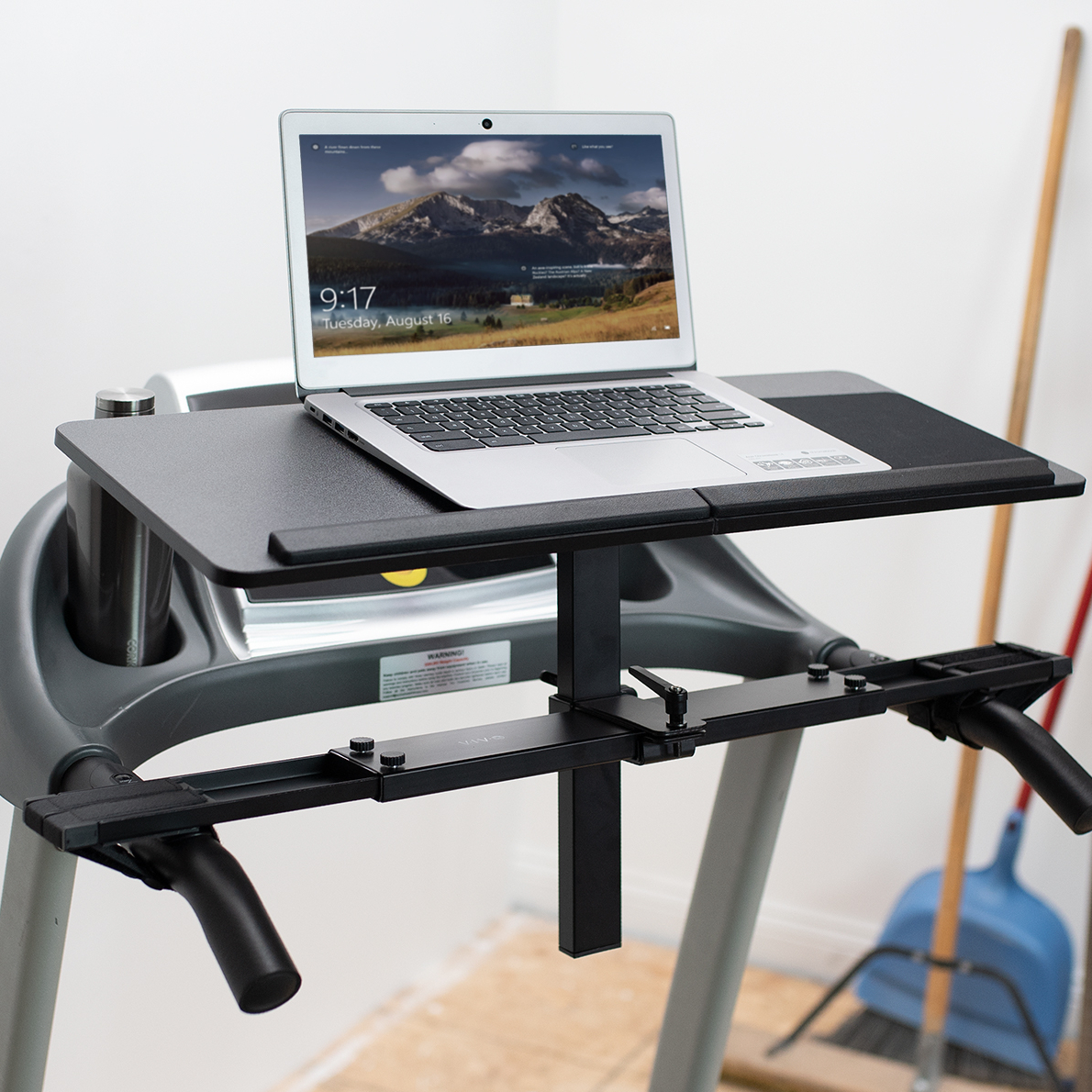 thumbnail video image 2 of VIVO Height Adjustable Laptop Desk for Treadmills, Wooden Notebook Tray, 2 of 9
