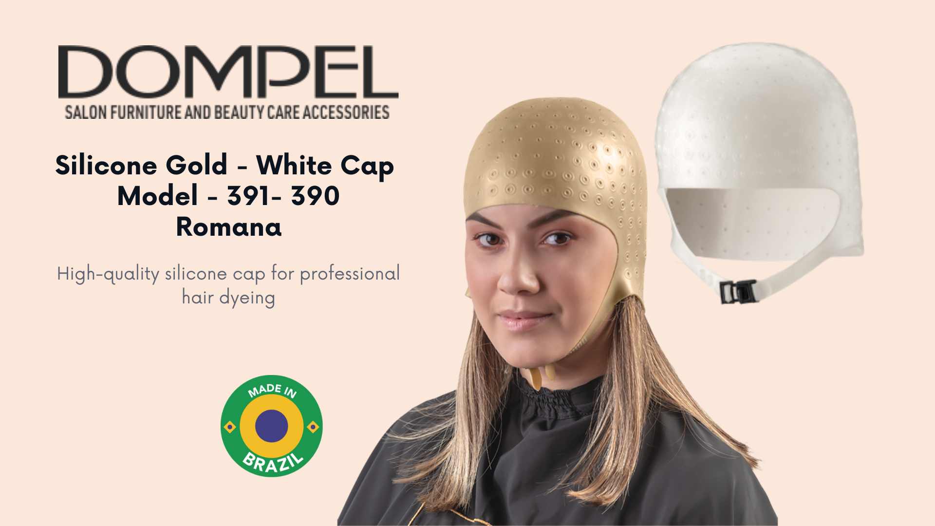 thumbnail video image 2 of Dompel - Silicone Highlight Hair Cap Color Gold Type Romana Model 391-SA - Gold, 2 of 11