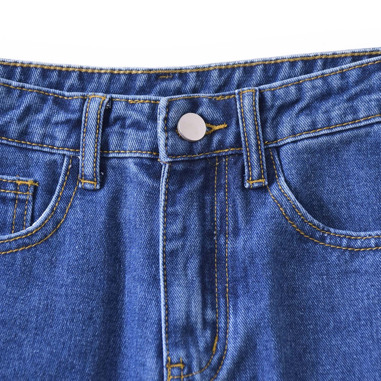 thumbnail video image 2 of WMQPNNS Boy's Ripped Jeans Straight Fit Pants Boys Baggy Jeans Size 8 Distressed Fashion Denim Pants Stretch Fashion Jeans Pants Casual Streetwear(Size 11-12 Years, E-Blue), 2 of 10