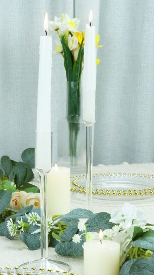 thumbnail video image 2 of Glasseam Candlestick Holders Glass for Taper Decorative Candle Stick Candle Holders Set of 8 for Christmas Events Party Wedding Reception Table Centerpiece Decorations, 2 of 10