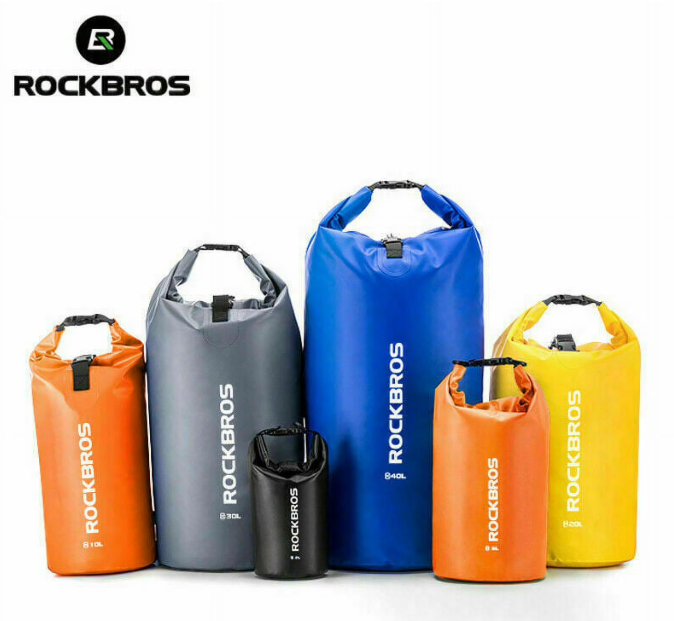 thumbnail video image 2 of ROCKBROS 20 Waterproof Dry Bag Backpack Beach Bag with Carrying Straps Fishing Swimming Camping Blue, 2 of 11