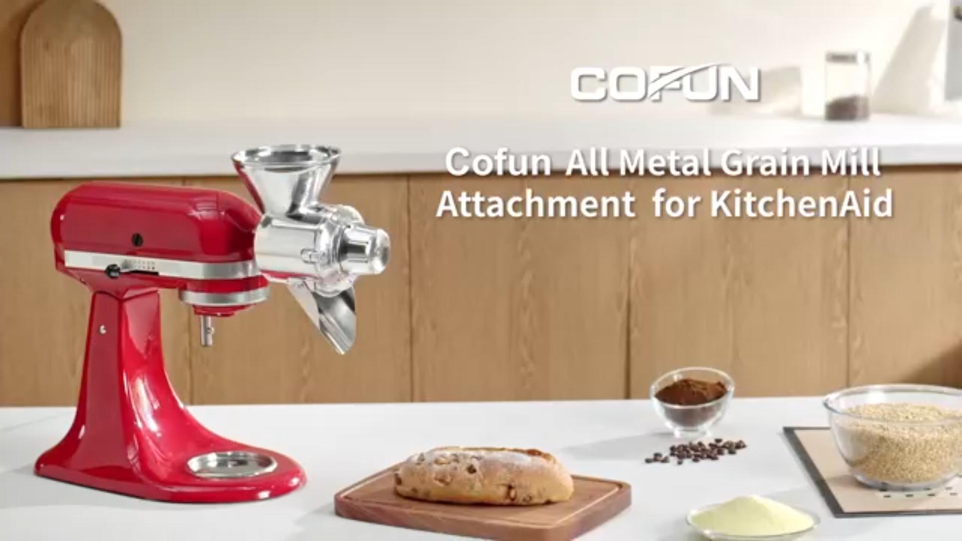 thumbnail video image 2 of TOCOKEID All Metal 9-Speed Grain Mill Attachment for KitchenAid Stand Mixers, 2 of 8