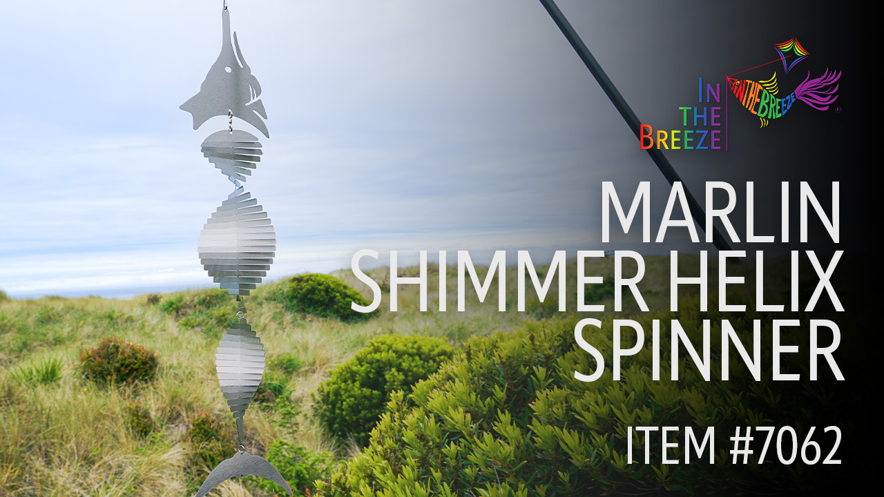 thumbnail video image 2 of In the Breeze 7062 — Marlin Fish Shimmer Helix Hanging Wind Spinner — Stainless Steel Outdoor Hanging Fish Decor, 2 of 6