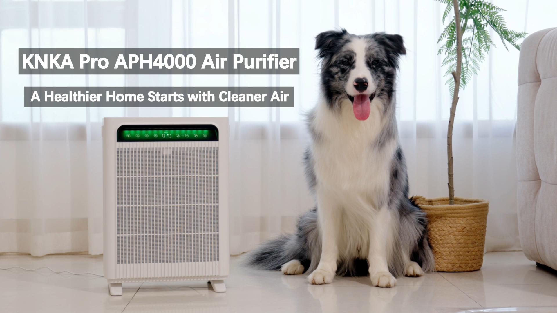 thumbnail video image 2 of KNKA Pro Air Purifier, HEPA Air Purifier for Home Large Room Up to 1,695 ft² in 1 Hr, Double-Sided Filter for Dust, Smoke, Pollen, with Air Quality Monitor, Ultra-Quiet, 2 of 12