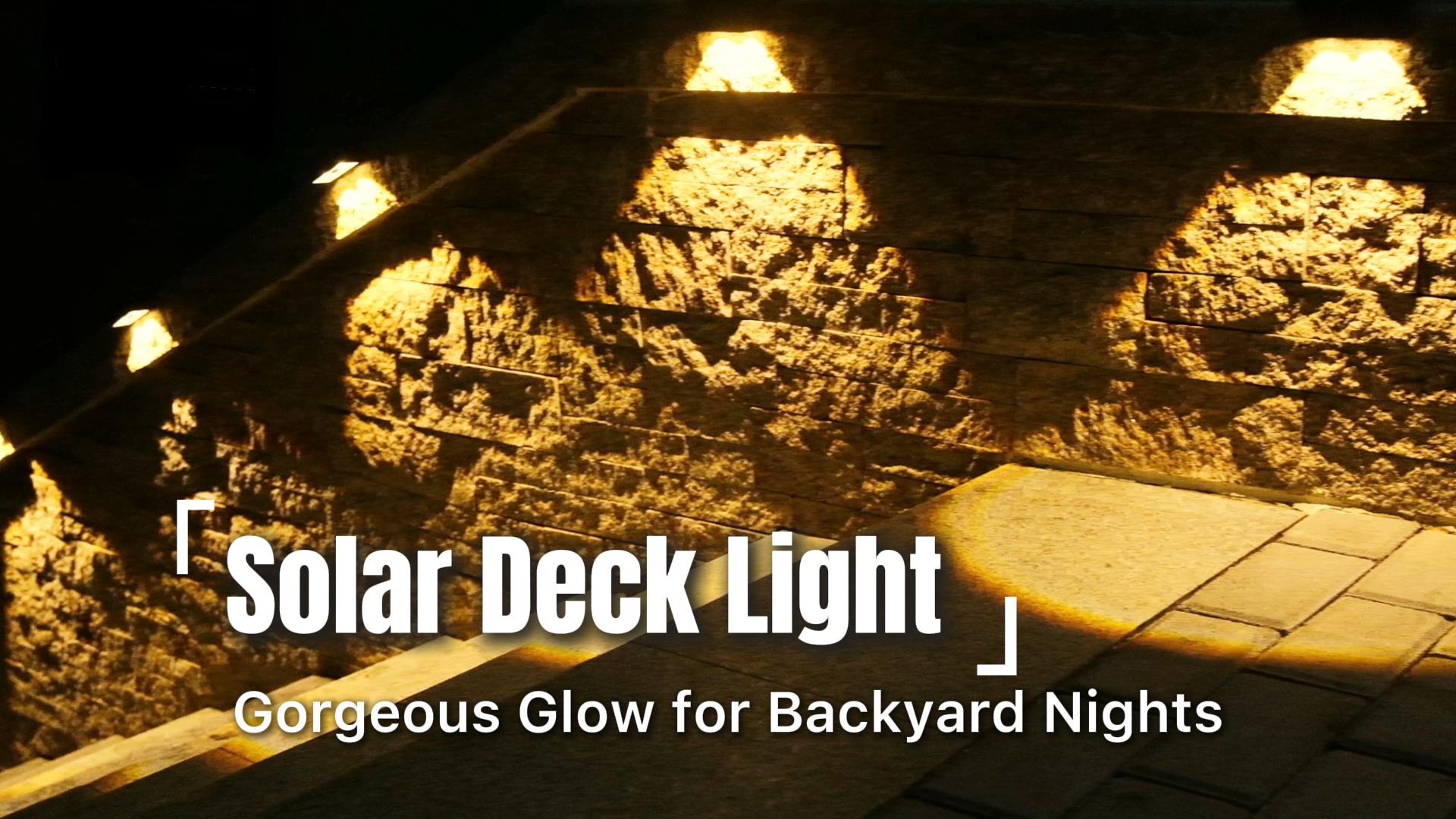 thumbnail video image 2 of Yinghao 8 Pack Bright Solar Fence Lights Outdoor for Deck, Railing, Stair, Retaining Wall, Waterproof Led Accent Lamp Ambient Lighting with Spot Len, 2 of 8