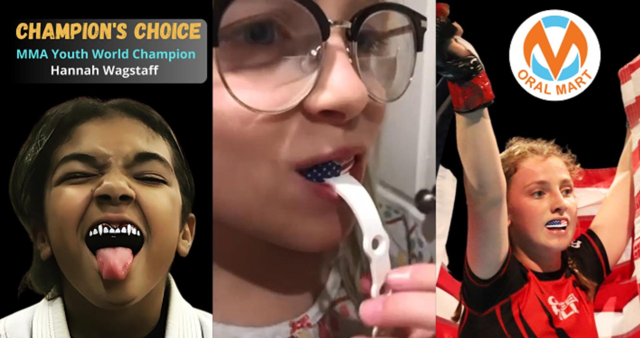 thumbnail video image 2 of Oral Mart Strapped Mouth Guard (Vampire Fangs) (Ice Hockey/Football/Lacrosse) - Sports Mouthguard with Strap for Football, Hockey, Lacrosse, College Football (with Free Case), 2 of 4