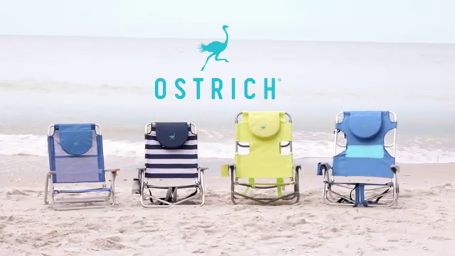 thumbnail video image 2 of Ostrich Chaise Lounge, Facedown Beach Camping Pool Tanning Chair, Stripe, 2 of 11
