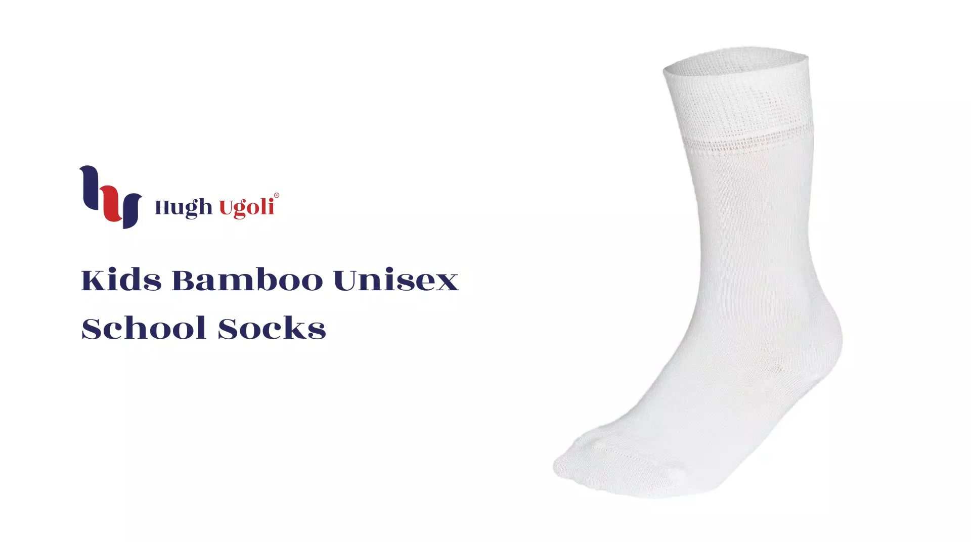 thumbnail video image 2 of HUGH UGOLI Kids School Uniform Bamboo Dress Socks, 5 Pairs, 6-8 Years, Charcoal, 2 of 6