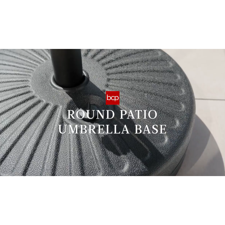 bcp plastic patio umbrella base Best Choice Products Fillable Plastic Patio Umbrella Base Stand, Pole  Holder w/ 2 Adjustment Knobs, Faux Wicker Pattern