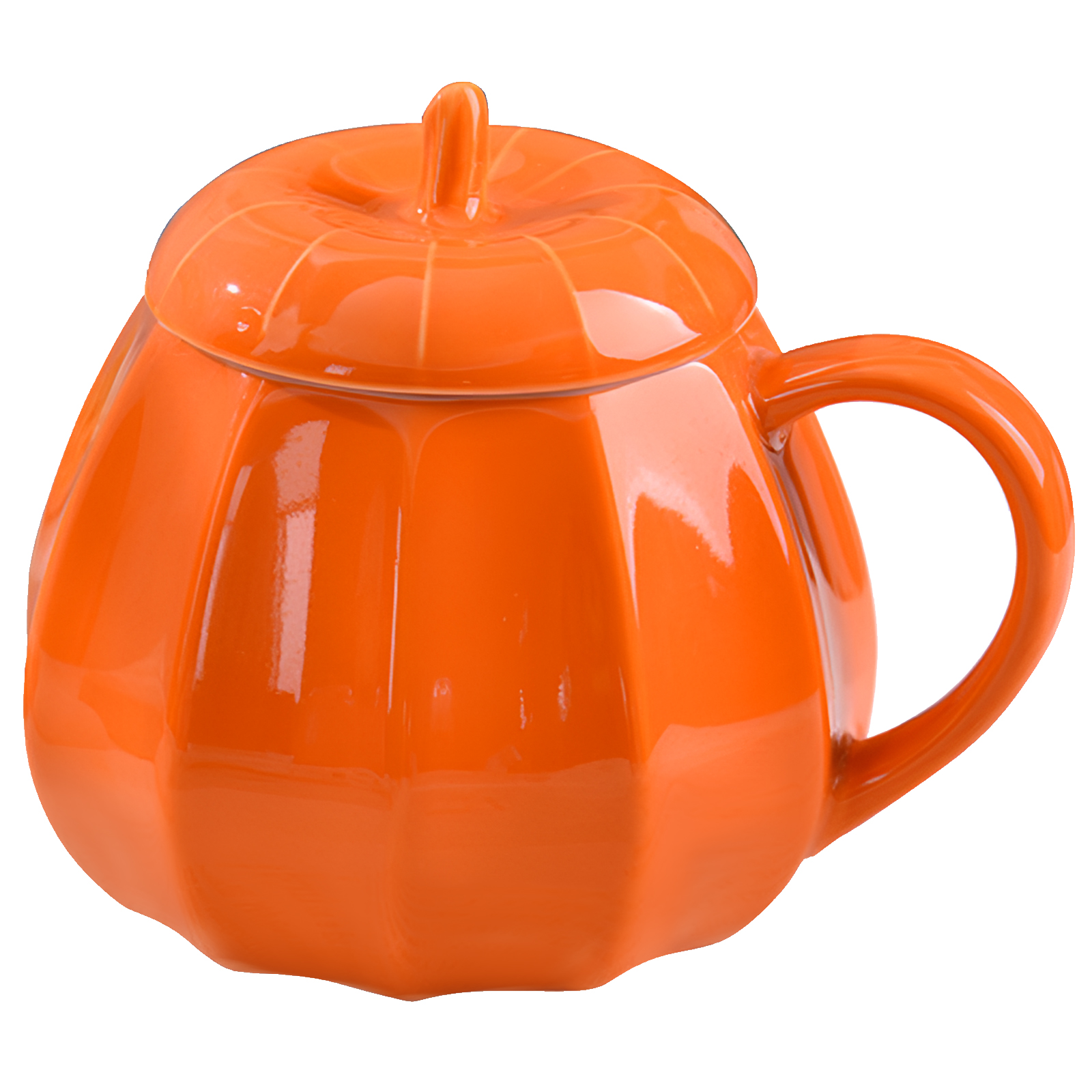thumbnail video image 2 of J.Ehonace 10 Oz Orange Ceramic 3D Pumpkin Shape Mugs, 2 of 7