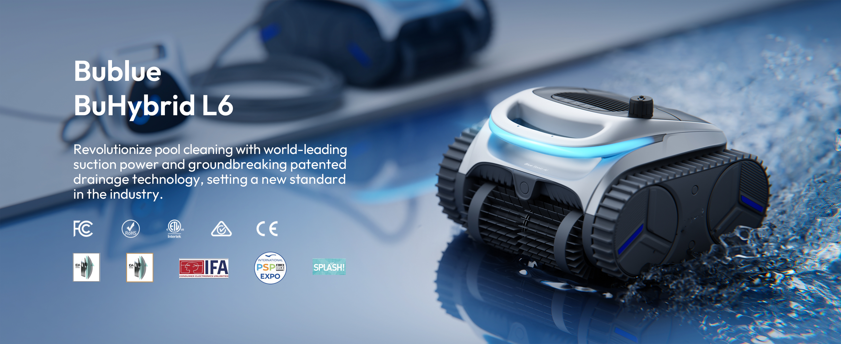 thumbnail video image 2 of (2026 New)BuHybrid L6 Pool Cleaner, Corded & Cordless in One, Hybrid Robotic Pool Vacuum with Unmatched Suction, Smart Navigation, APP Control, Floor/Wall/Waterline., 2 of 11