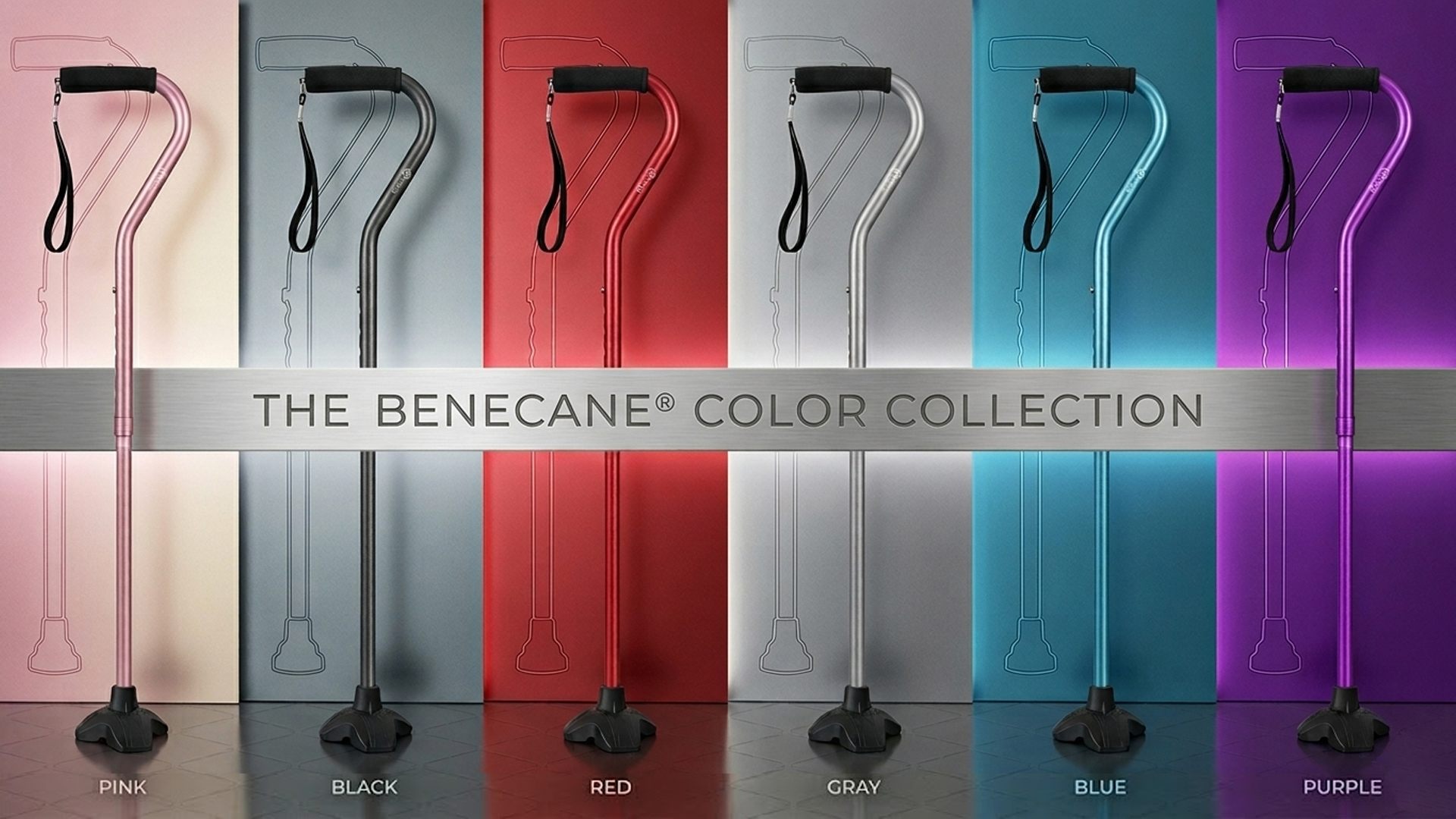 thumbnail video image 2 of BeneCane Adjustable Walking Cane with Offset Cushioned Handle, Lightweight Aluminum Mobility Aid with Stable Base for Men, Women and Seniors, 2 of 8