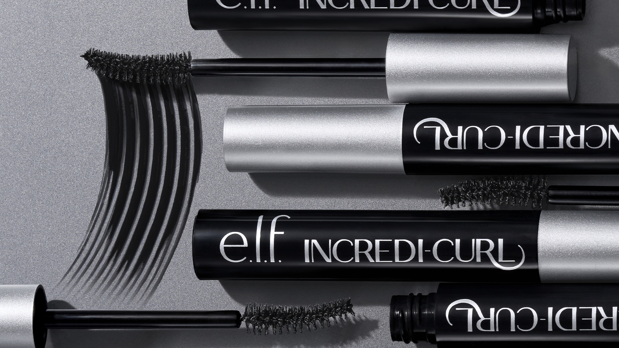 thumbnail video image 3 of e.l.f. Incredi-Curl Curling & Volumizing Mascara, Pitch Black, 0.32oz, 3 of 14