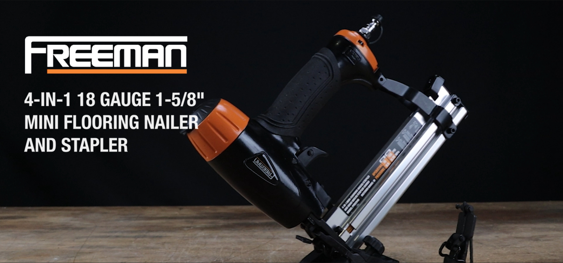 thumbnail video image 2 of Freeman PFBC940 Pneumatic 4-in-1 18-Gauge 1-5/8" Mini Flooring Nailer / Stapler, 2 of 11