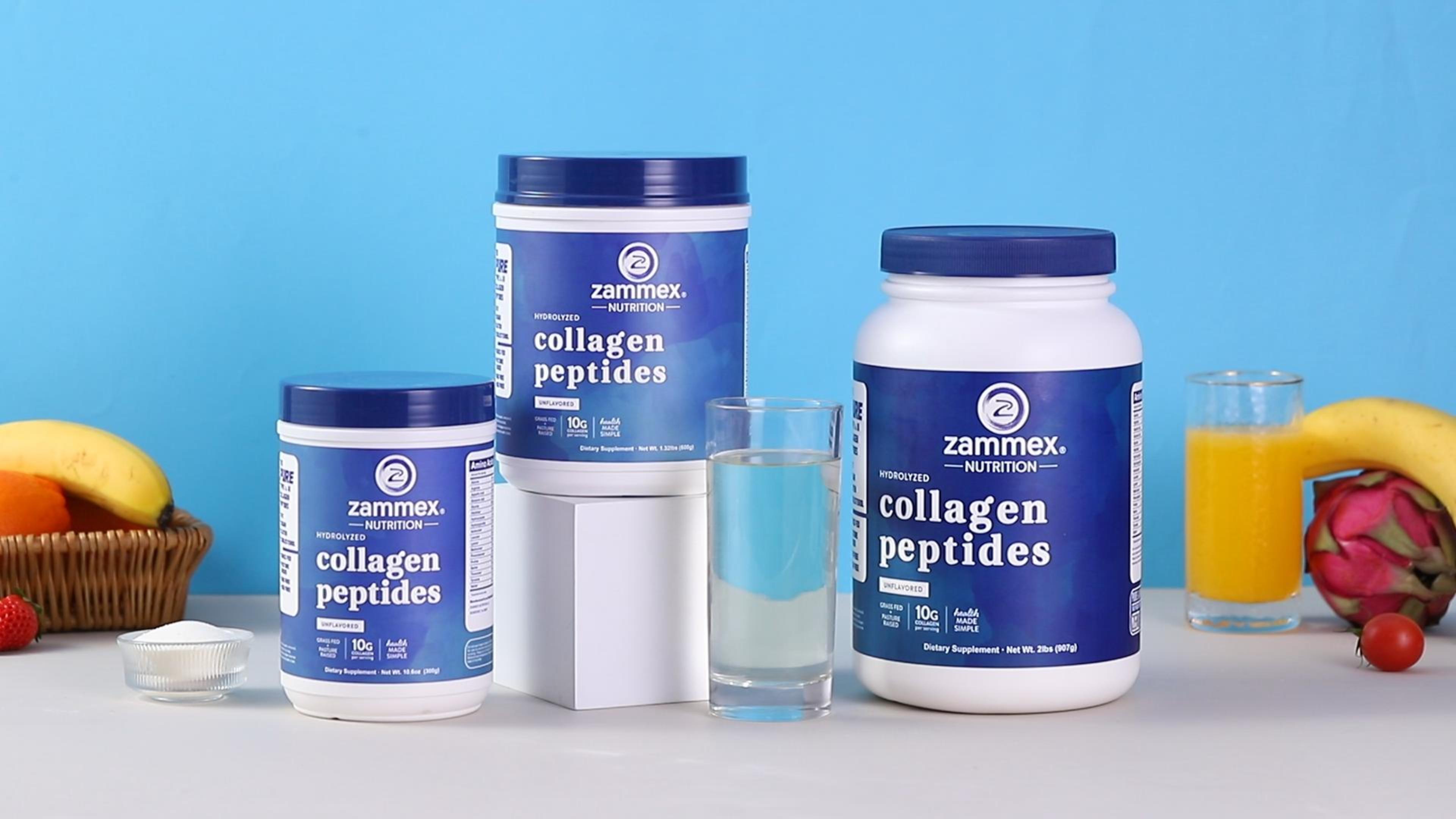 thumbnail video image 2 of Zammex Collagen Peptides Powder, Unflavored Hydrolyzed Collagen Protein, Grass-Fed, Paleo & Keto, Non-GMO, 90 Servings, 2 of 10