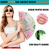 thumbnail video image 2 of 1pc Hand Fan Flower Design Dog Rose Rosa Canina Foldable 9inch 23cm with Bamboo Rib and Cotton Pouch, 2 of 8