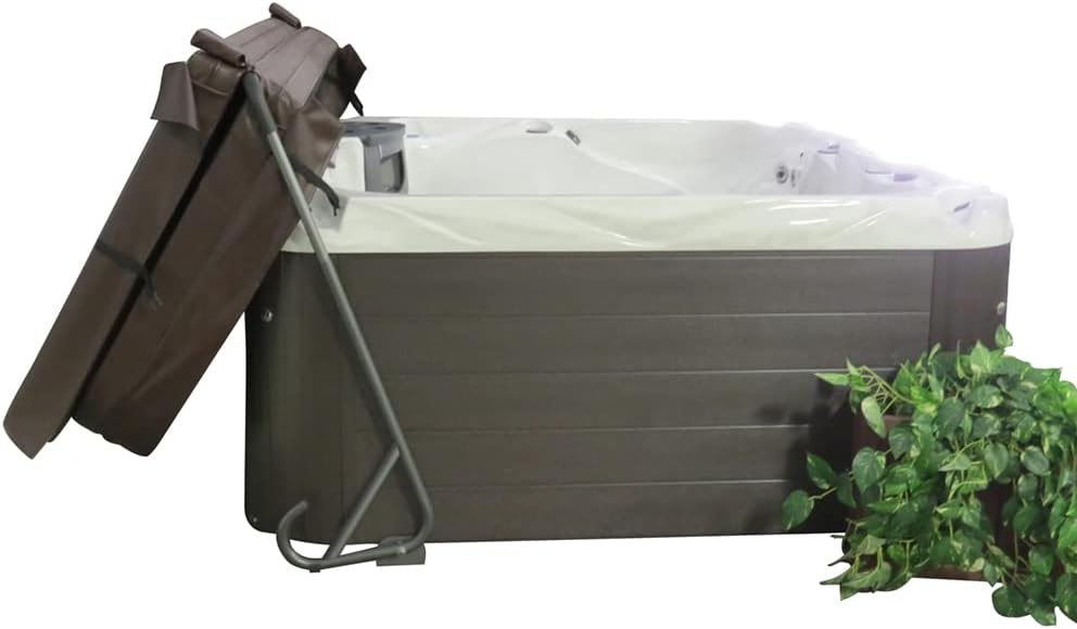 thumbnail video image 2 of Outdoor Solutions Inc. Lazy Lifter® Heavy-Duty Hot Tub Cover Lifter, Spa Cover Lift for 6'-8' Hot Tubs, Extra Large Footplate for Stability That Fits Under The Tub, 2 of 15