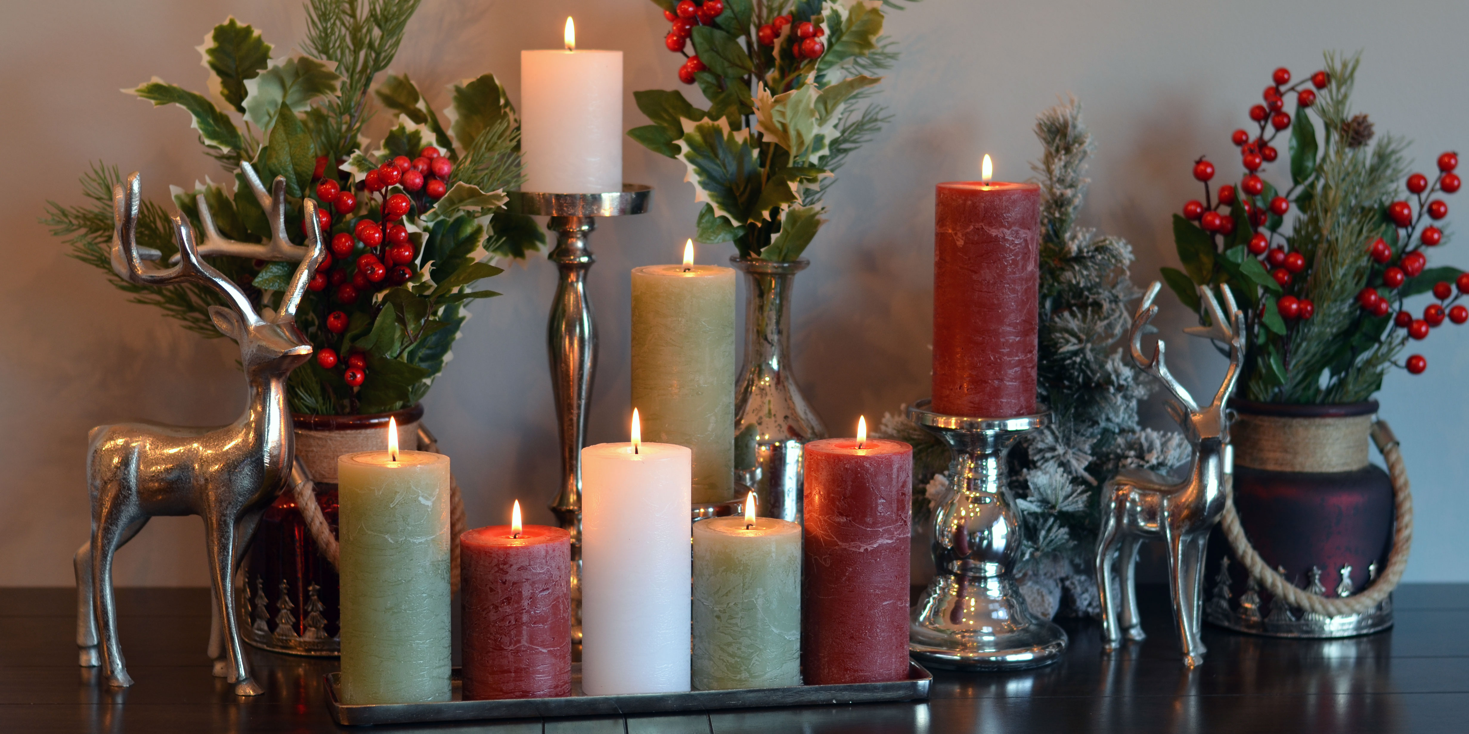 thumbnail video image 2 of 3 Piece Pale Green Pillar Candles with 68 Hours Burn Time, 6.75 Inches Tall, Unscented, 2 of 7