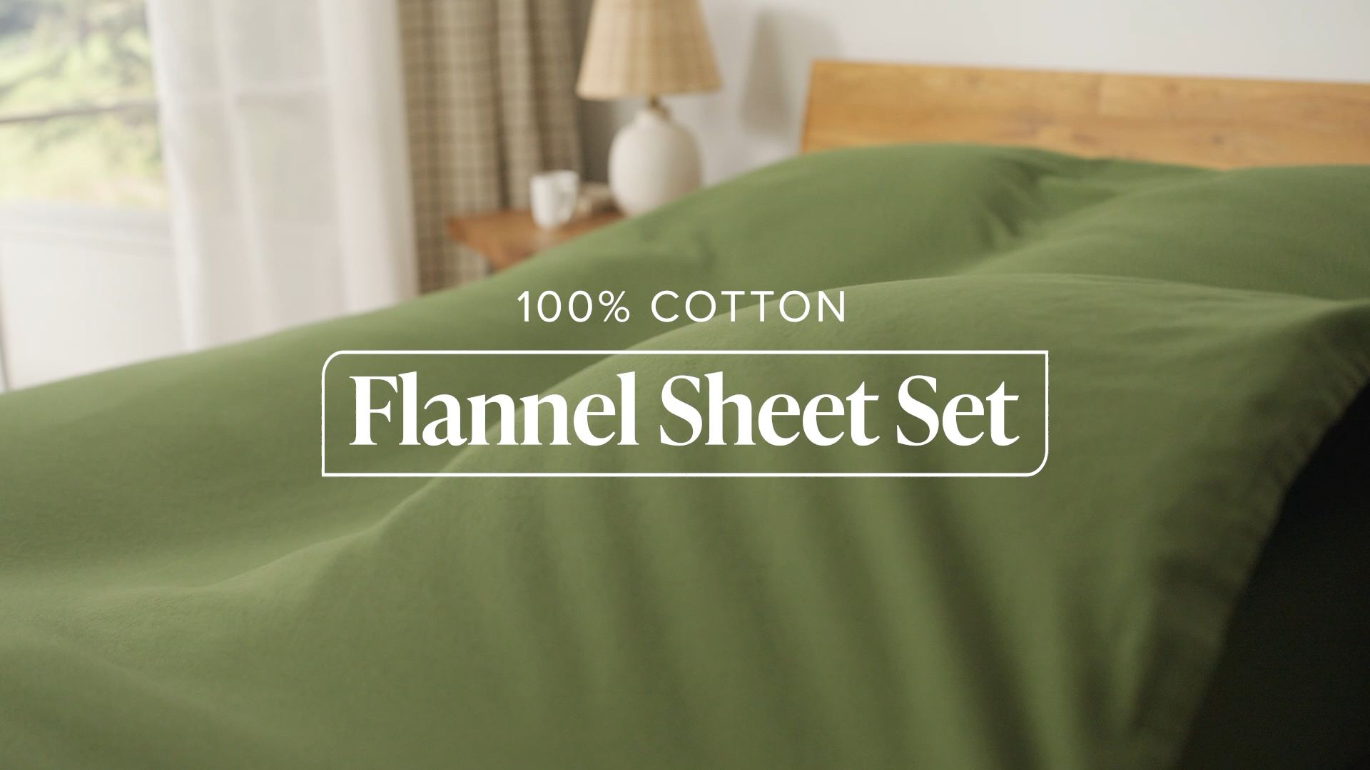 thumbnail video image 2 of Bare Home Luxury 100% Cotton Flannel Full Sheet Set, Deep Pocket, 4-Piece, Sage, 2 of 10