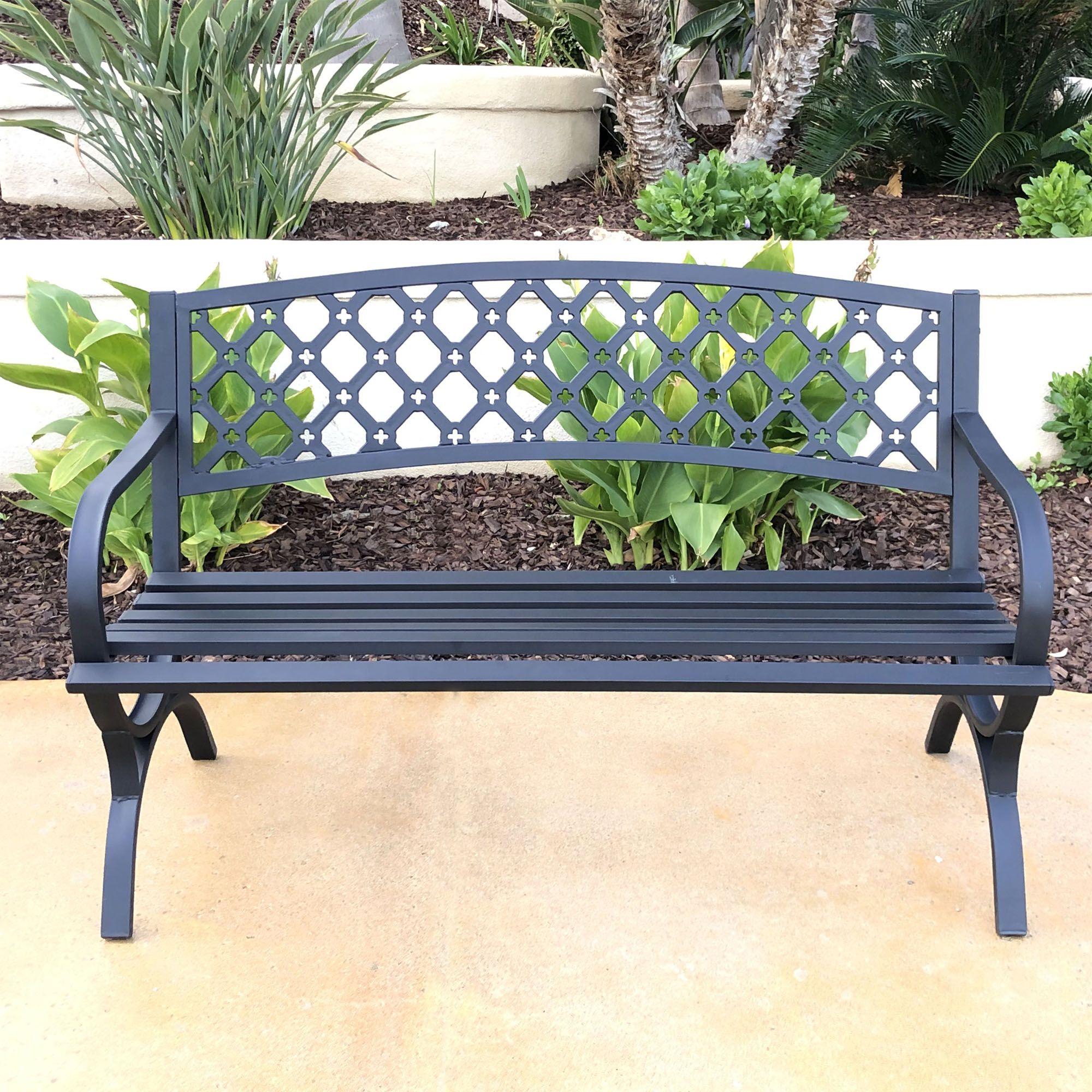 Patio Bench Outdoor Bench Seat, Outdoor Garden Benches, With