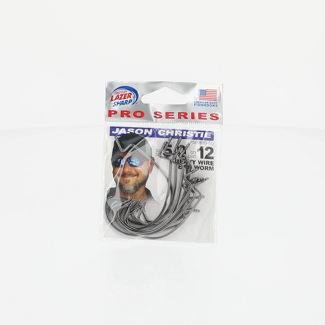 Eagle Claw Lazer Sharp 5/0 EWG Worm Hook - Heavy Wire Design