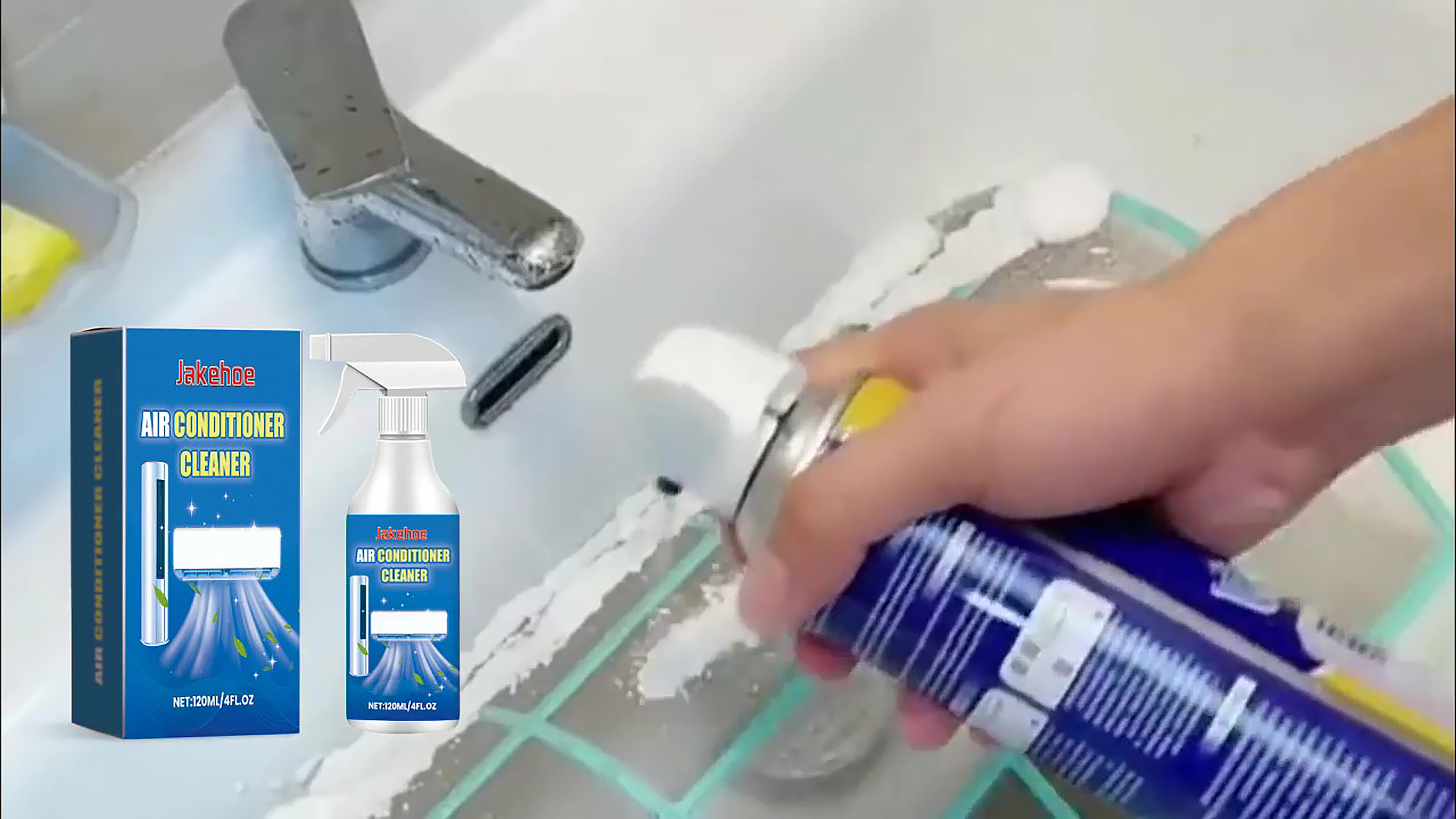 thumbnail video image 2 of Air Conditioner Cleaner & AC Maintenance Spray – Non-Toxic Mold & Odor Remover for Home Cooling Units, 2 of 7