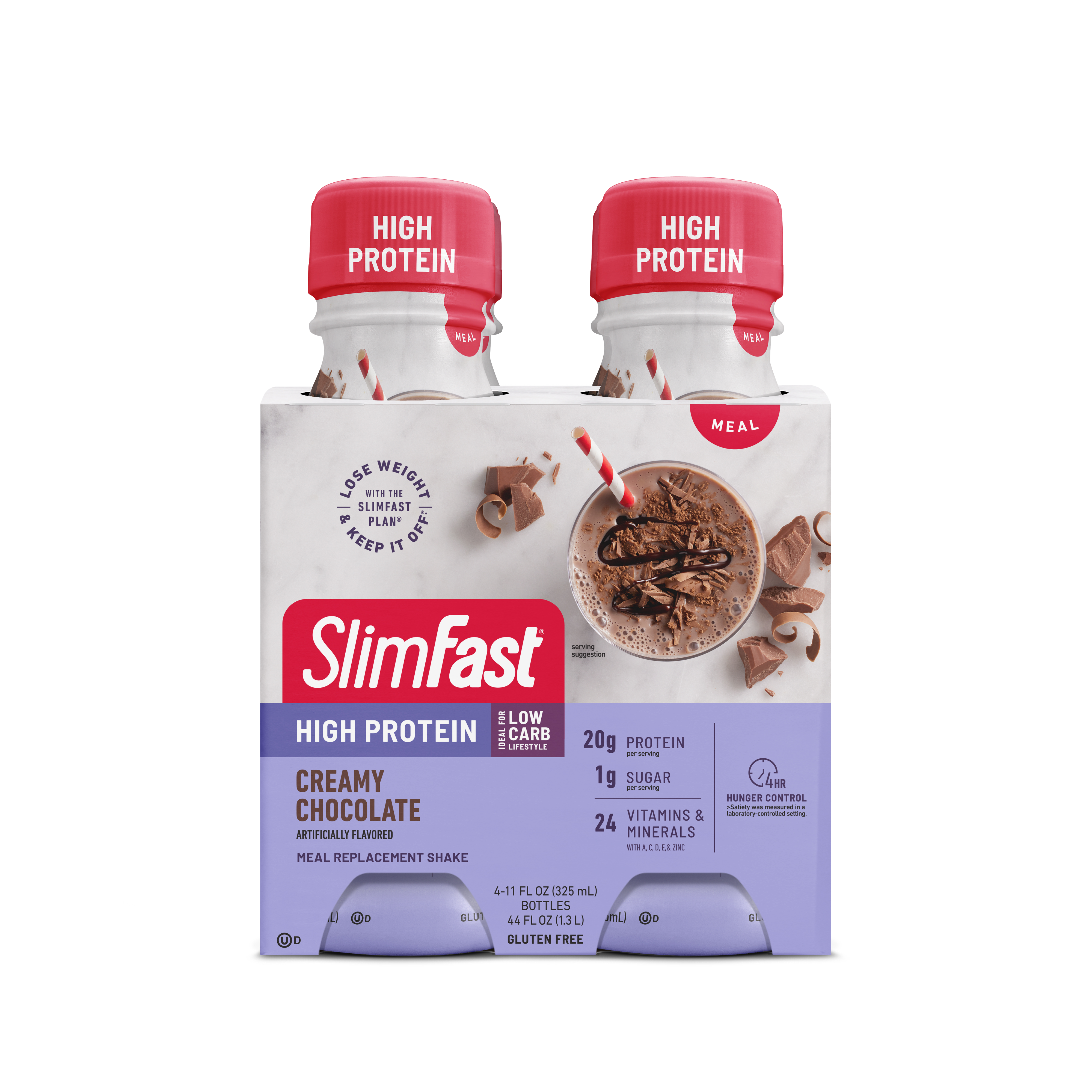 thumbnail video image 2 of SlimFast High Protein Shake Meal Replacement Shake, Creamy Chocolate, 11 Fl Oz Bottle, 4 Pack, 2 of 6