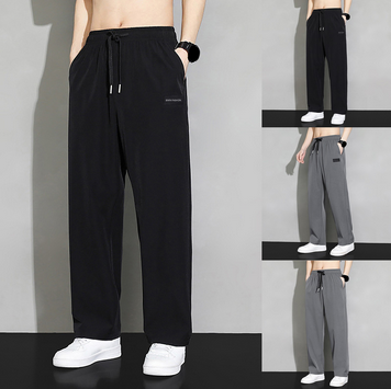 thumbnail video image 2 of snowsong Mens Pants Mens Workout Pants Men's Summer Casual Lace Up Pocket Solid Color Pants Lounge Pants Dark Gray L, 2 of 7
