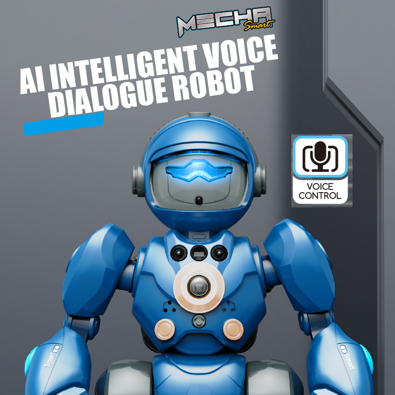 thumbnail video image 2 of RC Robot Toys for Kids with Unique Voice, Gesture Control Interactive Robotic for Age 3+ Gifts(Blue), 2 of 9