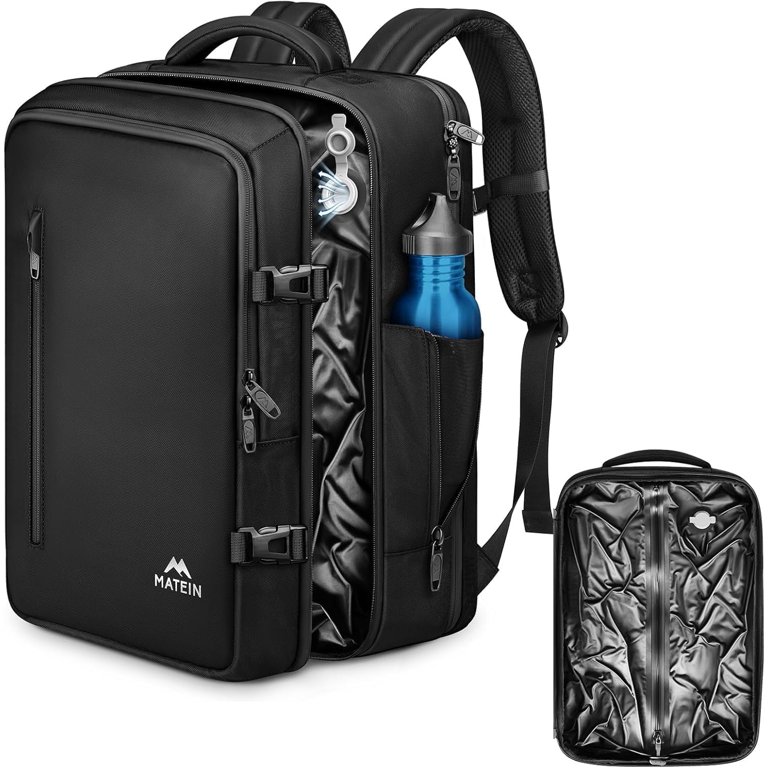 Matein 60L Vacuum Seal Travel Backpack for Men, Waterproof TSA Carry on  Backpack Fits for 17 inch Laptop, Black