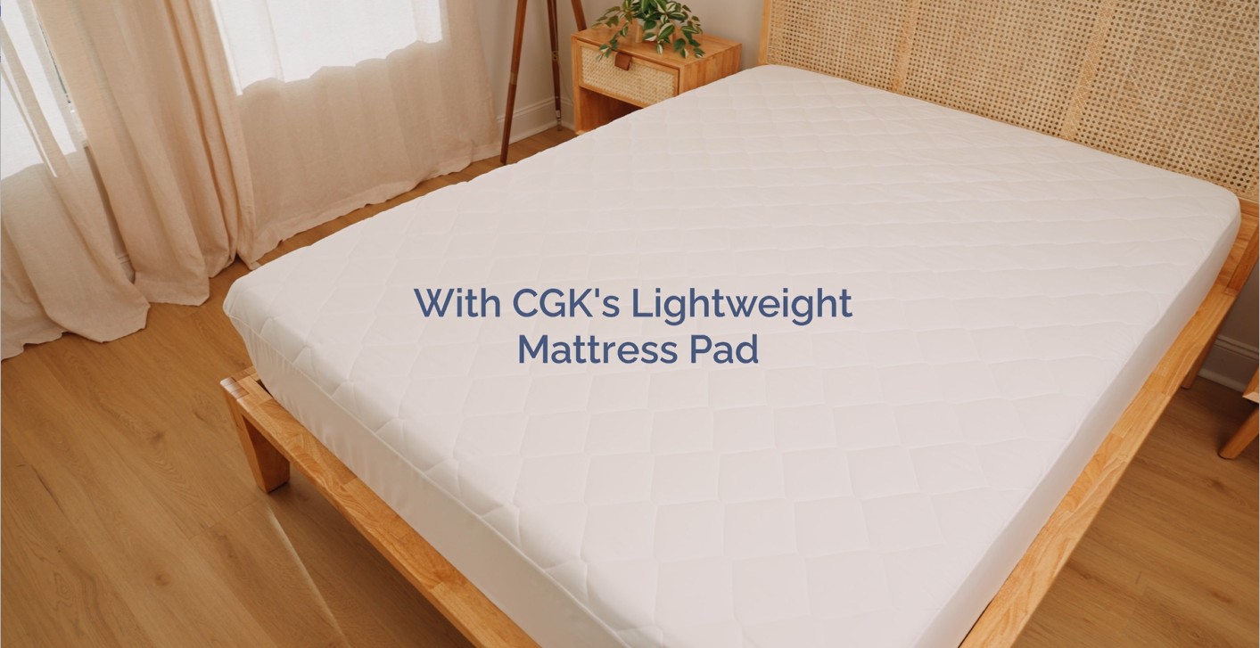 thumbnail video image 2 of CGK Linens Quilted Mattress Pad – Breathable Fitted Topper Protector with Deep Pockets – Soft, Noiseless & Washable Cover, 2 of 7