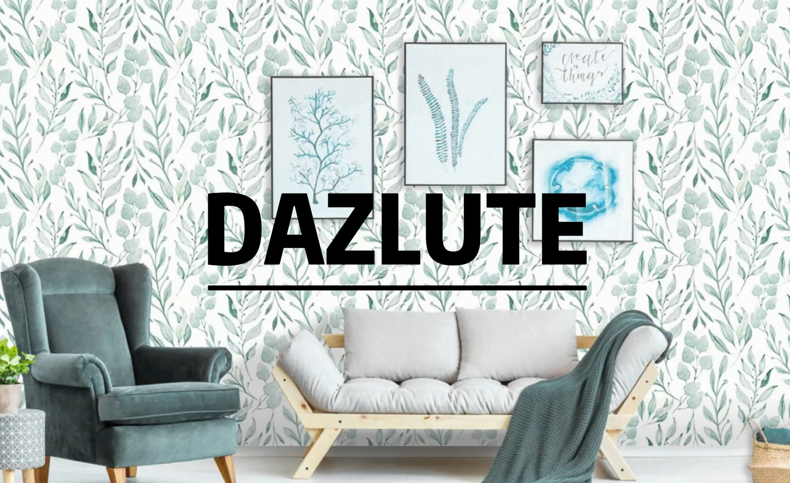 thumbnail video image 2 of Caltero Peel and Stick Wallpaper Floral Wallpaper Green Leaf Self Adhesive Wallpaper,17.7 in x 590 in, 2 of 8