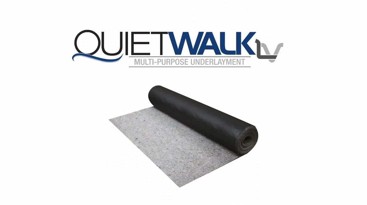 thumbnail video image 2 of QuietWalk LV 100 Sq ft Acoustical Underlayment with Vapor Barrier for Luxury Vinyl Flooring, 2 of 18