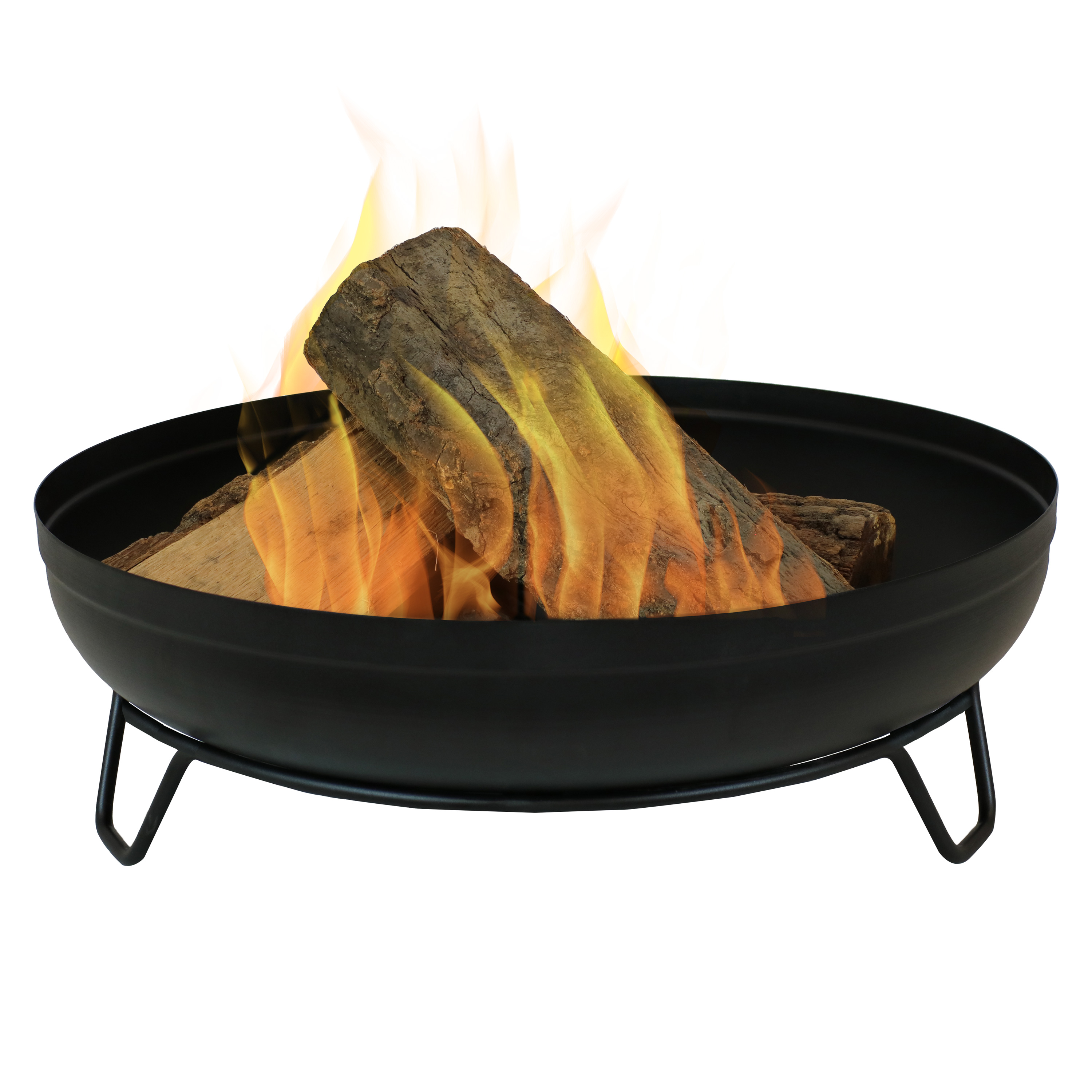 thumbnail video image 2 of Sunnydaze 23" Round Wood-Burning Black Finish Steel Fire Pit Bowl, 2 of 16