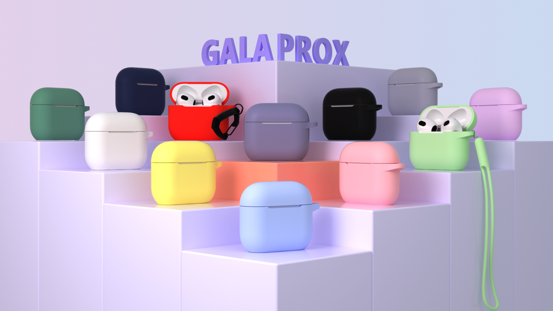 thumbnail video image 2 of GALAPROX AirPods 4 Generation Case[2024] Soft Silicone Headphone Cover with Keychain|Hand Strap, 2 of 8