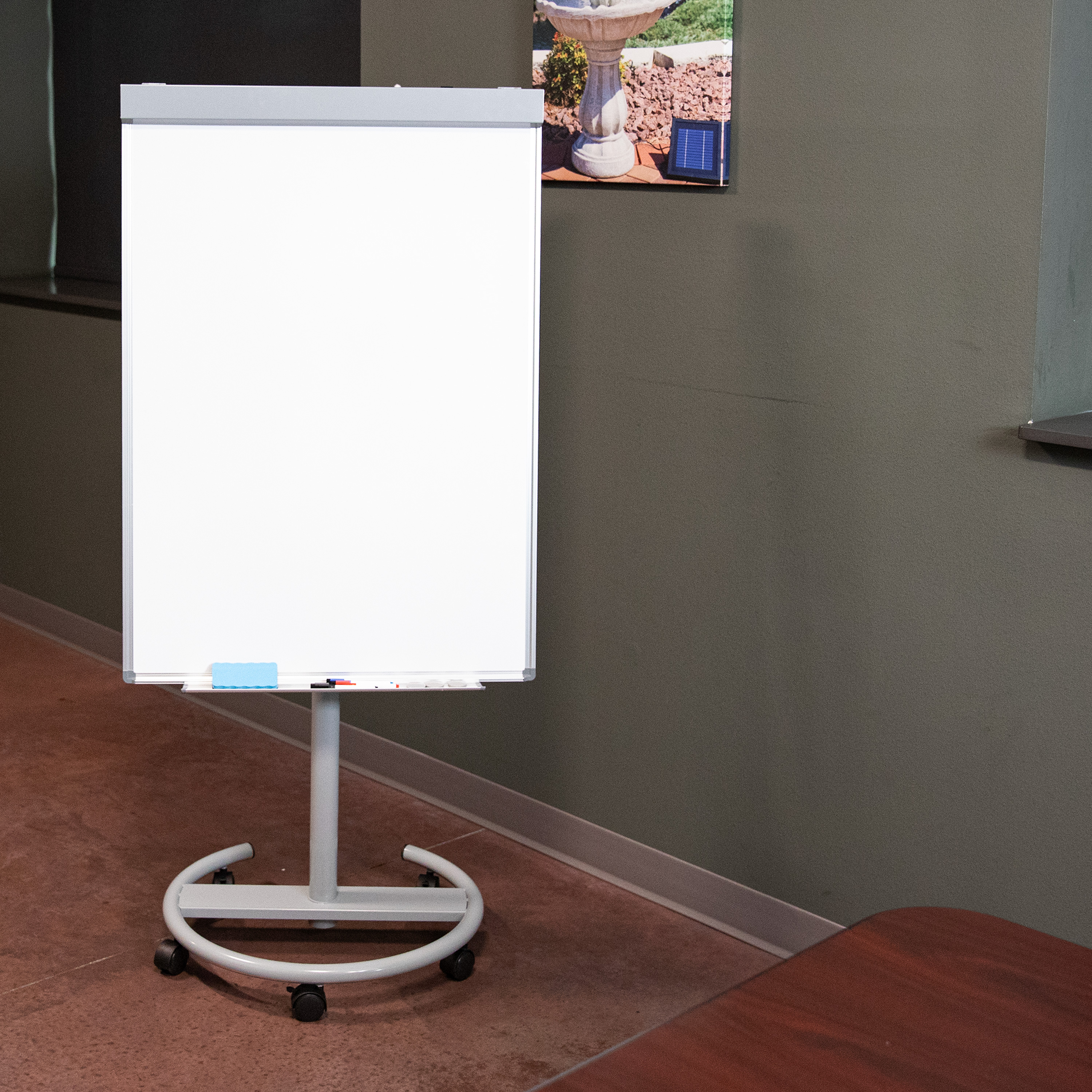 thumbnail video image 2 of Sunnydaze Adjustable Magnetic Whiteboard Easel, 27.5" x 78", with Wheels, 2 of 15