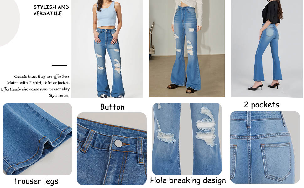 thumbnail video image 2 of JLMSPLWG Petite Wide Leg Jeans Pull on Jeans Lined Jeans Extra Wide Yoga Pants Cargo Pants for Girls Best Trouser Jeans Gifts for 8 Year Old Girl, Blue 10-11 Years, 2 of 9