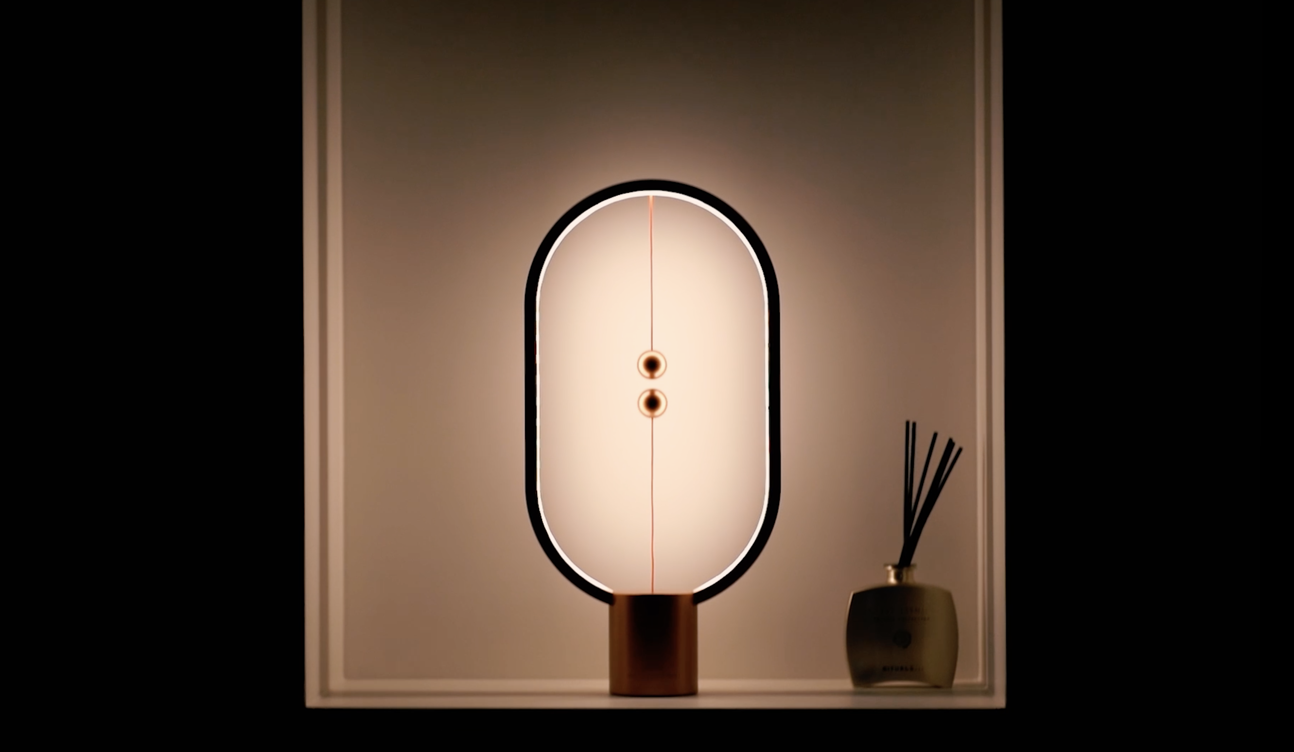 thumbnail video image 2 of Heng Balance lamp, DesignNest, Allocacoc, Switch on in mid-air, USB Powered LED Table lamp, magneticDesk lamp, Warm Eye-Care Lamp, Contemporary Soft Light, Office, Home (Mini Dark Grey), 2 of 11