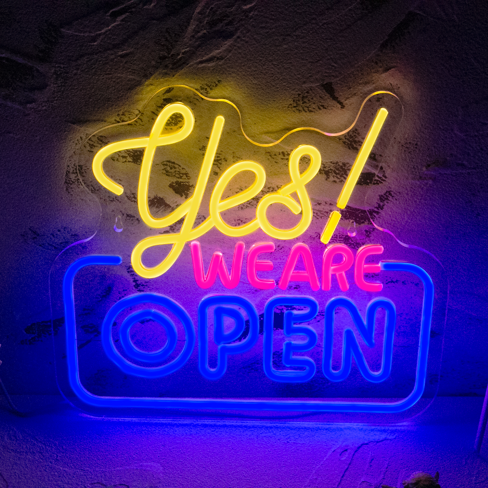 thumbnail video image 2 of Y YUNHSOM Open Neon Signs, Yes We are Open Neon Light Bright led Sign Hanging Window Wall Decor,USB Powered for Business,Coffee, Shop, Bar, Bakery,Hotel Store, 2 of 8