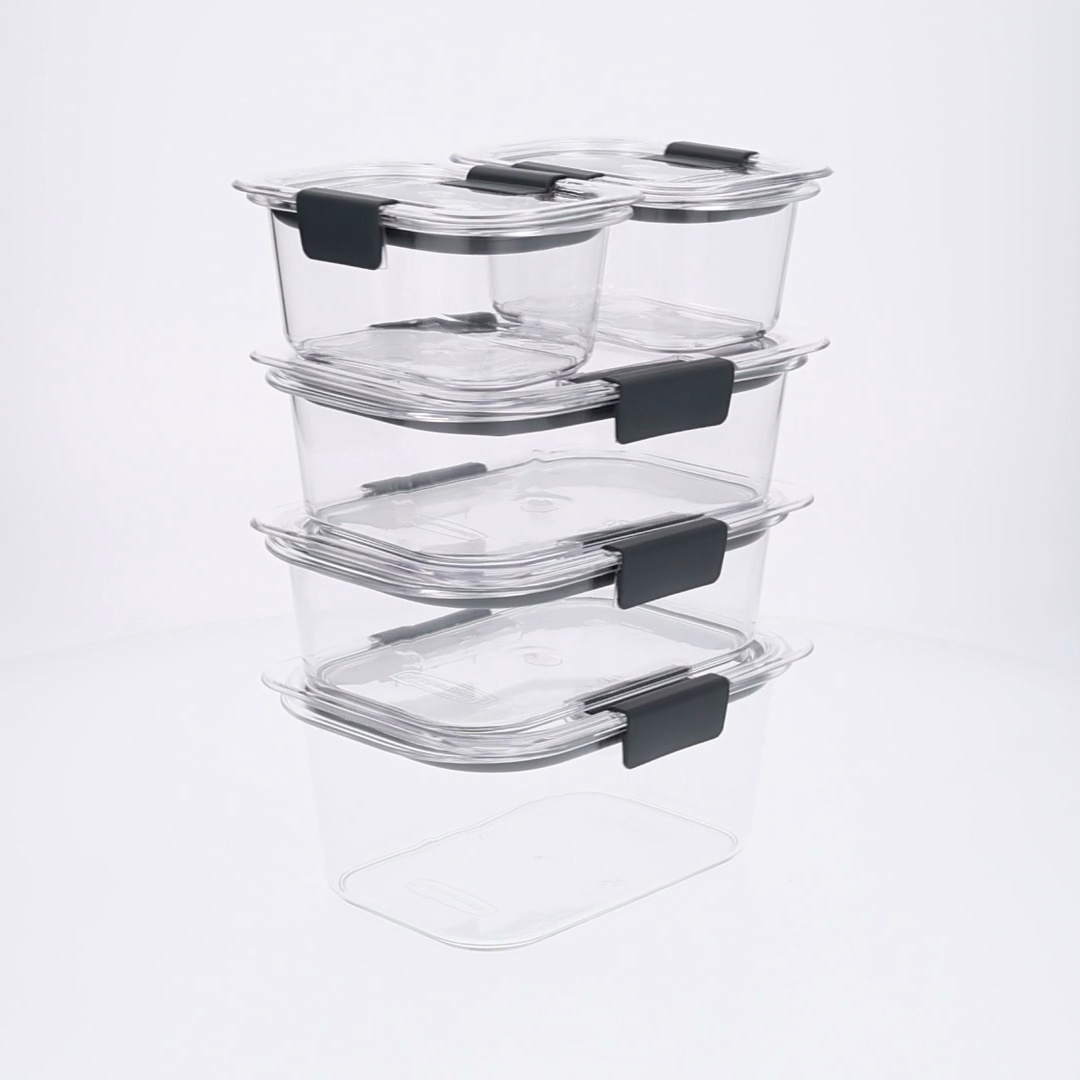 Rubbermaid Brilliance 10-Piece Set, Leak-Proof and Clear Food