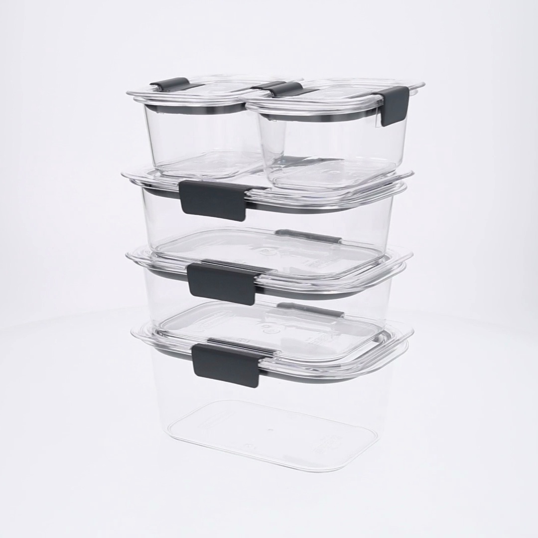 Rubbermaid Brilliance 10-Piece Set, Leak-Proof and Clear Food