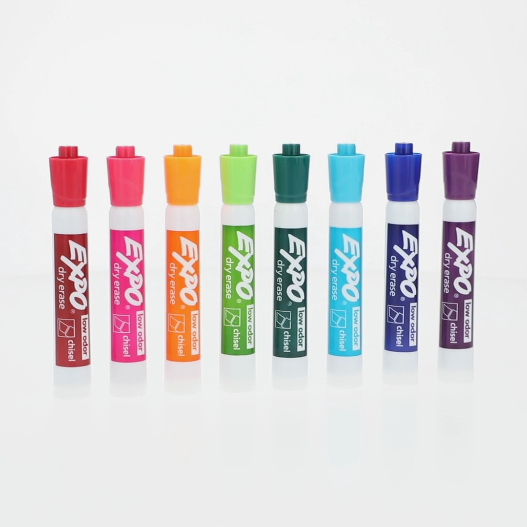 Expo, Dry Erase Markers, Assorted Colors, 8 Count, Chisel Tip