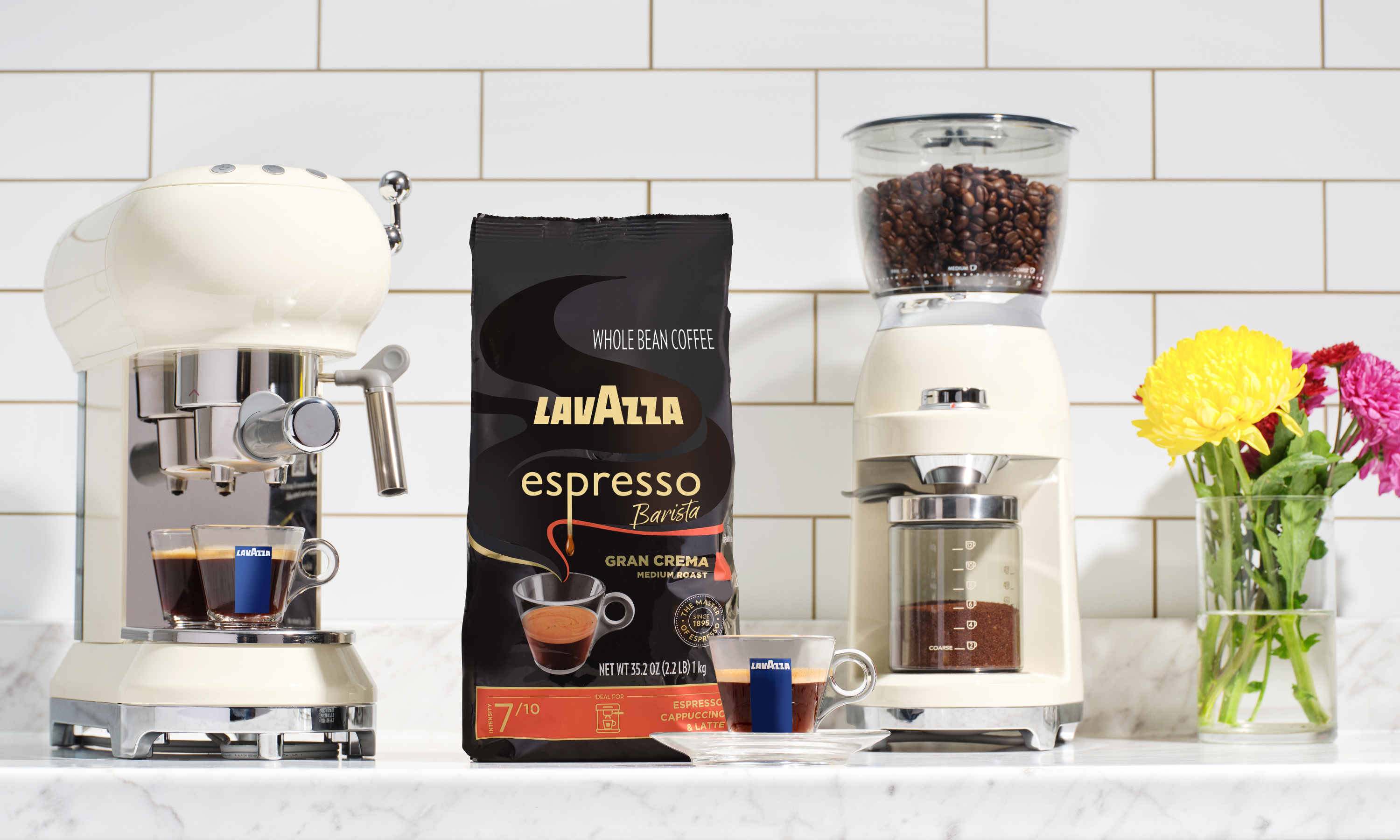 Lavazza Gran Crema Whole Bean Coffee, Dark Roast, LB, Espresso